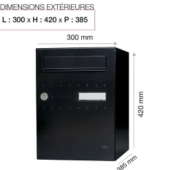 Boite à colis Eclipse 1 porte noir mat RAL 9005 M^Renz Discount