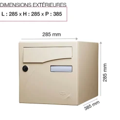 Boite aux lettres Préface 1 porte Ivoire brillant RAL 1015B-Renz Online