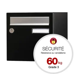 Boite aux lettres Allure 2 portes noir 9005M-Renz Discount