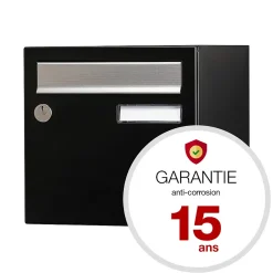 Boite aux lettres Allure 2 portes noir 9005M-Renz Discount