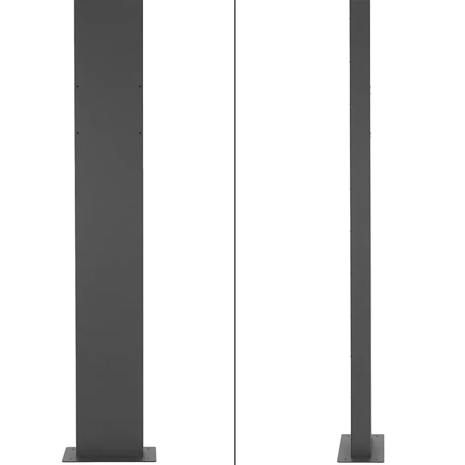 Boite aux lettres anthracite, aspect bois avec rouleau a journaux et pied support-Ml-Design New