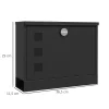 Boite aux lettres murale verrouillable 2 clés matériel de montage inclus dim. 36,5 x 11,5 x 29 cm métal anthracite-Homcom New