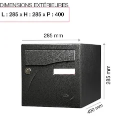 Boite aux lettres Préface 2 portes Noir décor RAL 9005D-Renz Sale