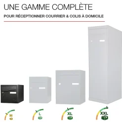 Boite aux lettres Préface 2 portes Noir décor RAL 9005D-Renz Sale