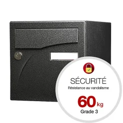 Boite aux lettres Préface 2 portes Noir décor RAL 9005D-Renz Sale