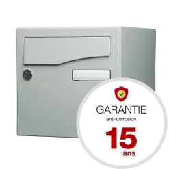Boite aux lettres Préface 1 porte Gris polaire mat RAL 9006 M-Renz Online
