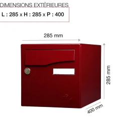 Boite aux lettres Préface 2 portes Rouge pourpre brillant 3004B^Renz Clearance