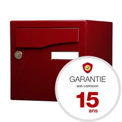 Boite aux lettres Préface 1 porte Rouge pourpre brillant RAL 3004B-Renz Online