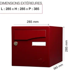 Boite aux lettres Préface 1 porte Rouge pourpre brillant RAL 3004B-Renz Online