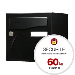 Boite aux lettres Préface 2 portes Noir mat RAL 9005M^Renz