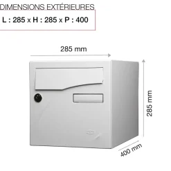 Boite aux lettres Préface 2 portes Blanc neige mat RAL 9016MT^Renz Hot