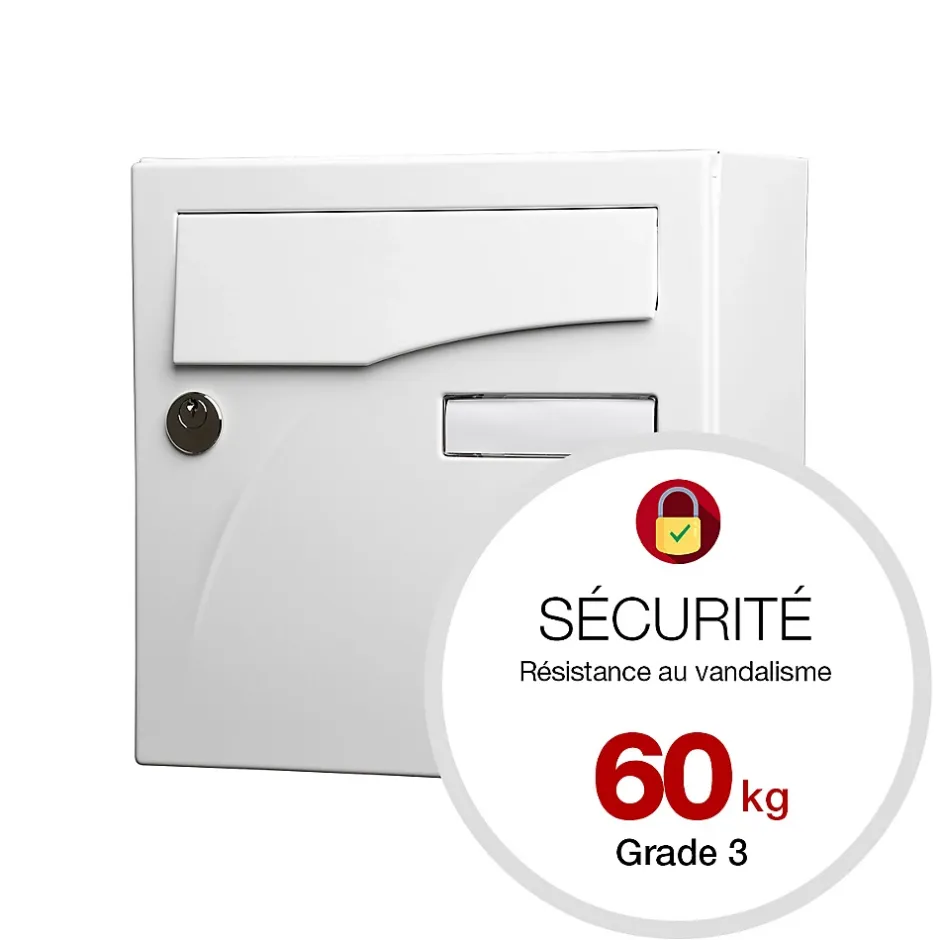 Boite aux lettres Préface compact Blanc brillant RAL 9016B^Renz Discount