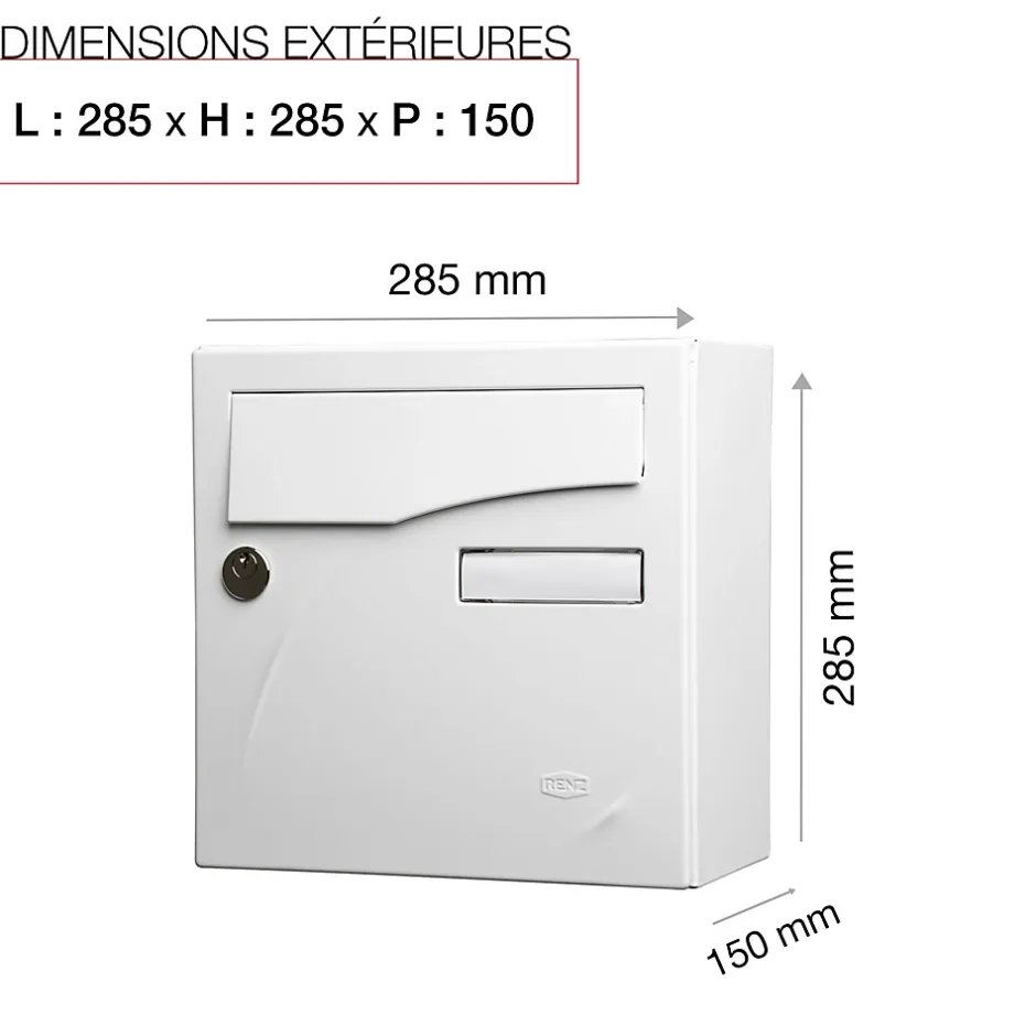 Boite aux lettres Préface compact Blanc brillant RAL 9016B^Renz Discount