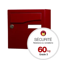 Boite aux lettres Préface compact Rouge pourpre brillant 3004B-Renz Hot