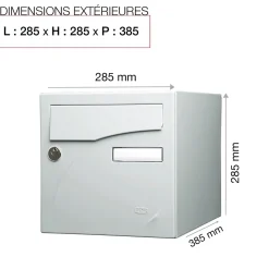 Boite aux lettres Préface 1 porte Gris clair brillant RAL 7035B^Renz Online