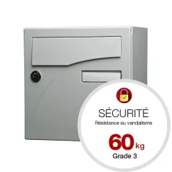 Boite aux lettres Préface compact Gris polaire mat RAL 9006 M^Renz Best