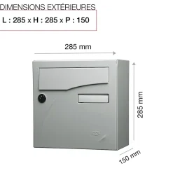 Boite aux lettres Préface compact Gris polaire mat RAL 9006 M^Renz Best