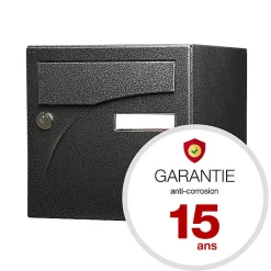 Boite aux lettres Préface 1 porte Noir décor RAL 9005D^Renz New