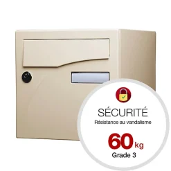 Boite aux lettres Préface 2 portes Ivoire brillant RAL 1015B-Renz Outlet