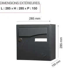 Boite aux lettres Préface compact Noir Sablé RAL 2100 MS^Renz Online