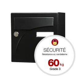 Boite aux lettres Préface compact Noir mat RAL 9005M-Renz New