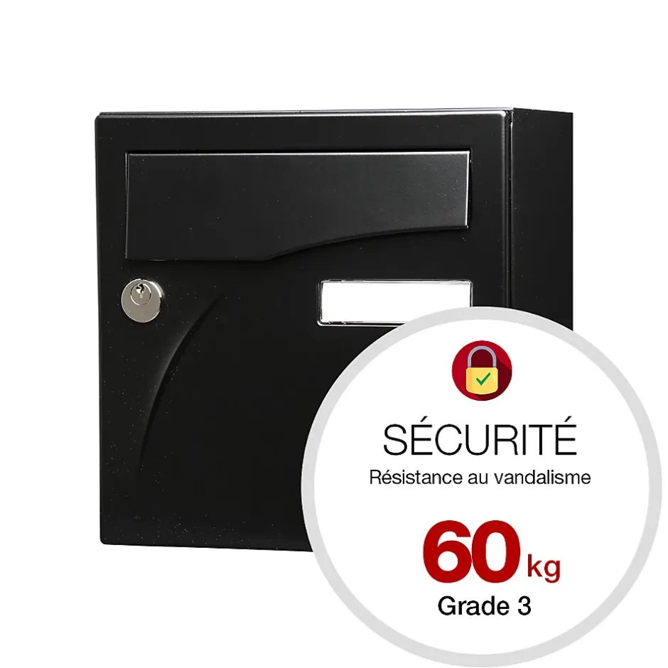 Boite aux lettres Préface compact Noir mat RAL 9005M-Renz New