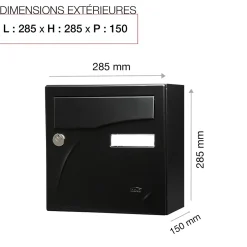 Boite aux lettres Préface compact Noir mat RAL 9005M-Renz New