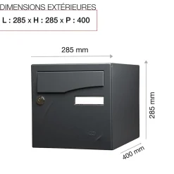 Boite aux lettres Préface 2 portes Noir Sablé RAL 2100 MS-Renz Best