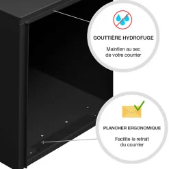 Boite aux lettres Préférence 2 portes noir mat 9005M^Renz Discount