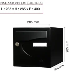 Boite aux lettres Préférence 2 portes noir mat 9005M^Renz Discount