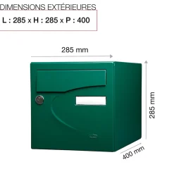 Boite aux lettres Préférence 2 portes vert brillant 6005B-Renz Outlet