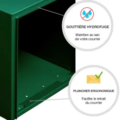 Boite aux lettres Préférence 1P vert brillant 6005B-Renz Sale