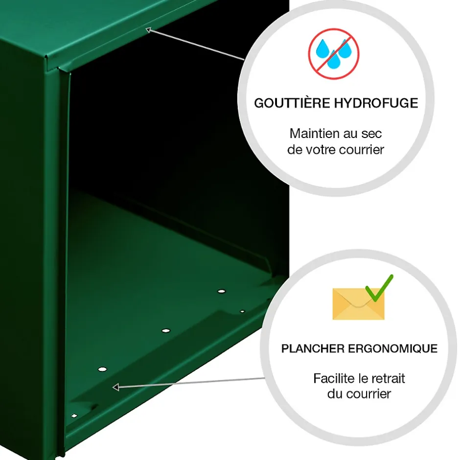 Boite aux lettres Préférence 1P vert brillant 6005B-Renz Sale