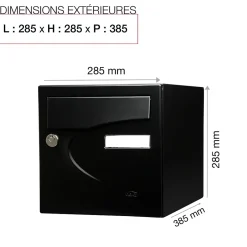 Boite aux lettres Préférence 1 porte noir mat 9005M^Renz