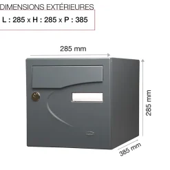 Boite aux lettres Préférence 1 porte gris anthracite mat 7016M^Renz Sale