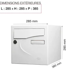 Boite aux lettres Préférence 1 porte blanc brillant 9016B-Renz Online