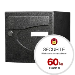 Boite aux lettres Préférence 1 porte noir décor RAL 9005 D-Renz Discount