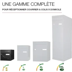 Boite aux lettres Préférence 1 porte noir décor RAL 9005 D-Renz Discount