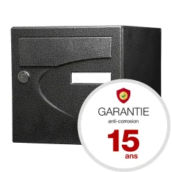 Boite aux lettres Préférence 1 porte noir décor RAL 9005 D-Renz Discount