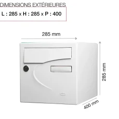 Boite aux lettres Préférence 2 portes blanc brillant 9016B-Renz Hot