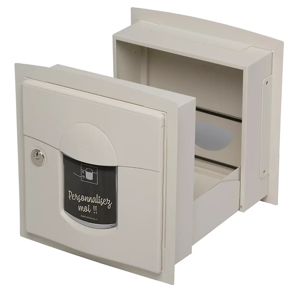 Boite aux lettres Soléa à encastrer 2 portes Ton Pierre sablé 1013MS^Renz Best