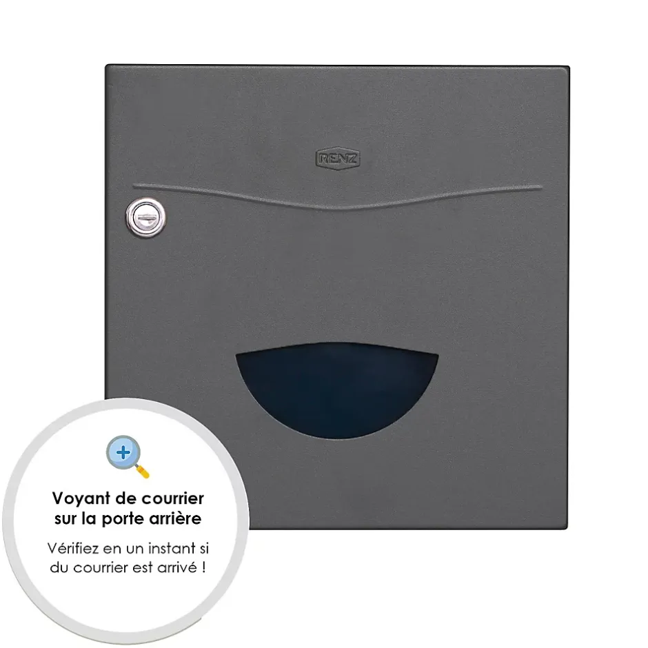 Boite aux lettres Soléa à encastrer 2 portes Gris anthracite REN 0206 MS^Renz Best