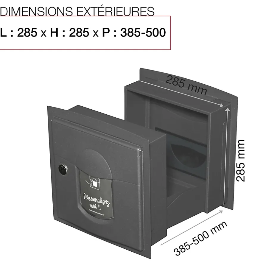 Boite aux lettres Soléa à encastrer 2 portes Gris anthracite REN 0206 MS^Renz Best