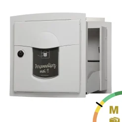 Boite aux lettres Soléa à encastrer 2 portes Blanc mat 9010M-Renz Discount