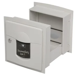 Boite aux lettres Soléa à encastrer 2 portes Blanc mat 9010M-Renz Discount