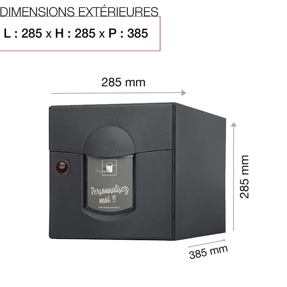 Boite aux lettres Soléa 1 porte Noir Sablé 2100 MS-Renz Sale