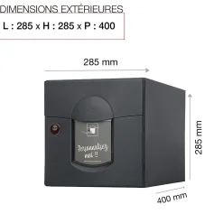 Boite aux lettres Soléa 2 portes Noir Sablé 2100 MS-Renz Discount