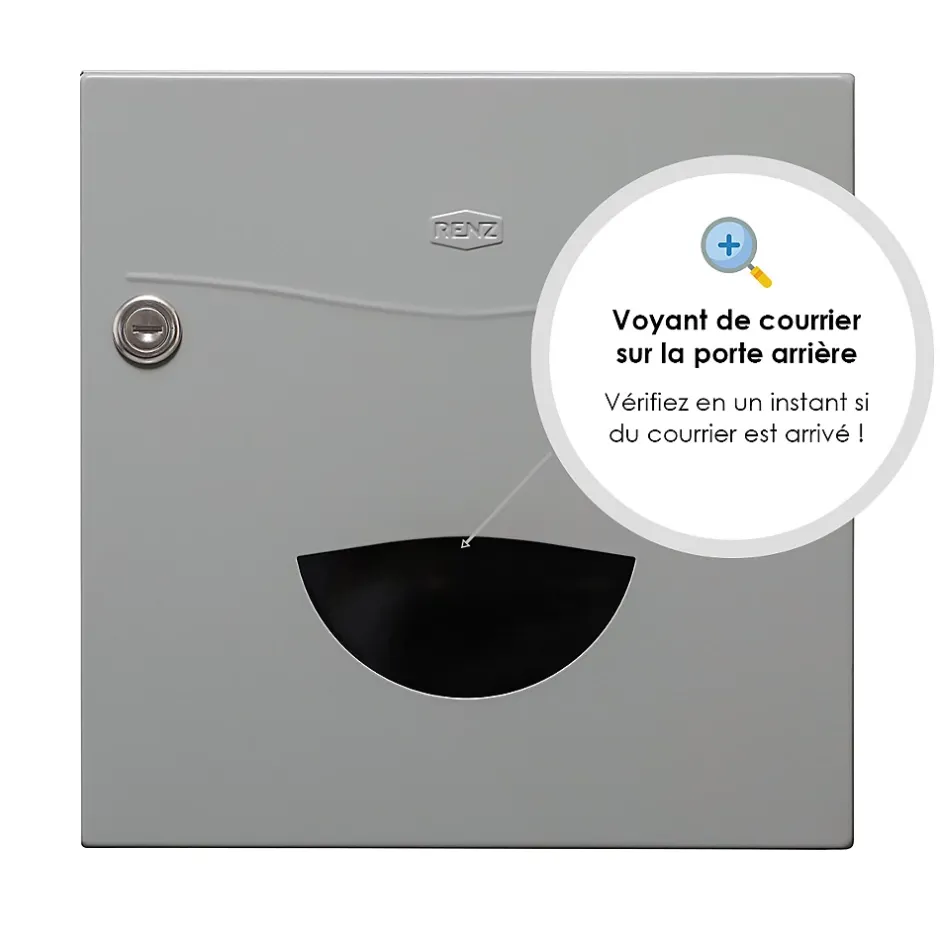 Boite aux lettres Soléa 2 portes Gris RAL 7037 mat-Renz