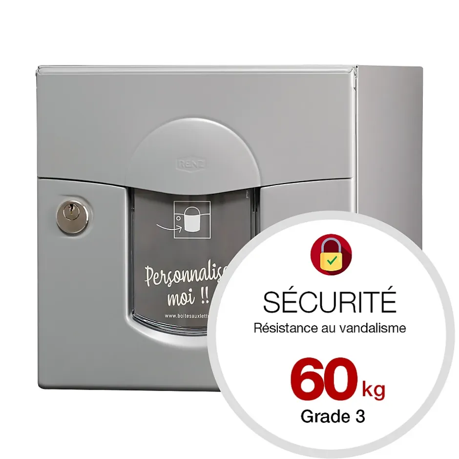 Boite aux lettres Soléa 2 portes Gris RAL 7037 mat-Renz