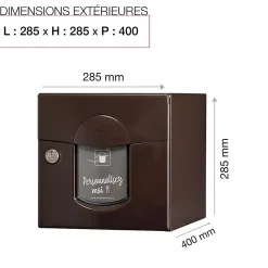 Boite aux lettres Soléa 2 portes brun 8019 B-Renz Discount